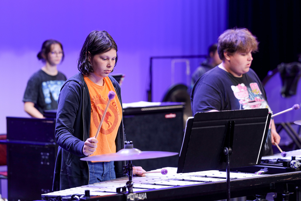 Band members learning their music