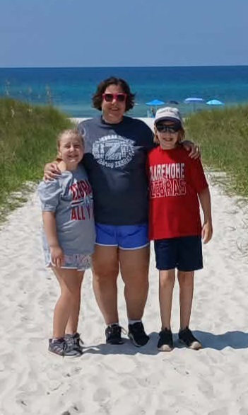 Family by the beach