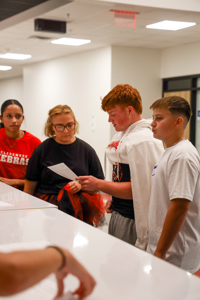 helping the freshman read their schedules