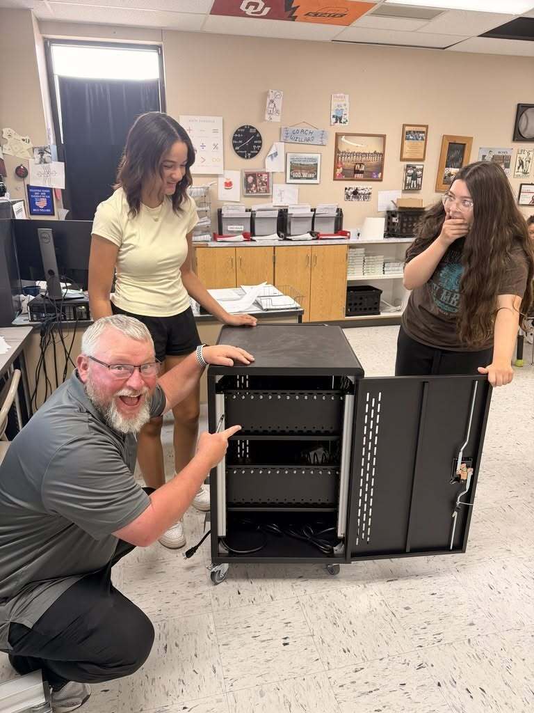 New laptop charging station for math classrooms.