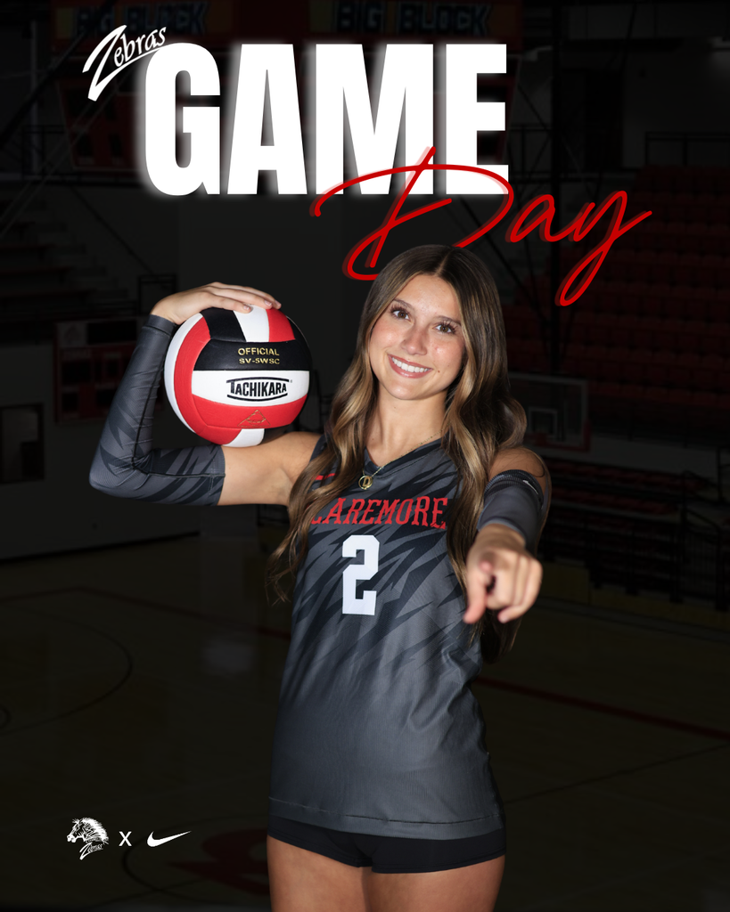 Volleyball player holding ball on game day graphic
