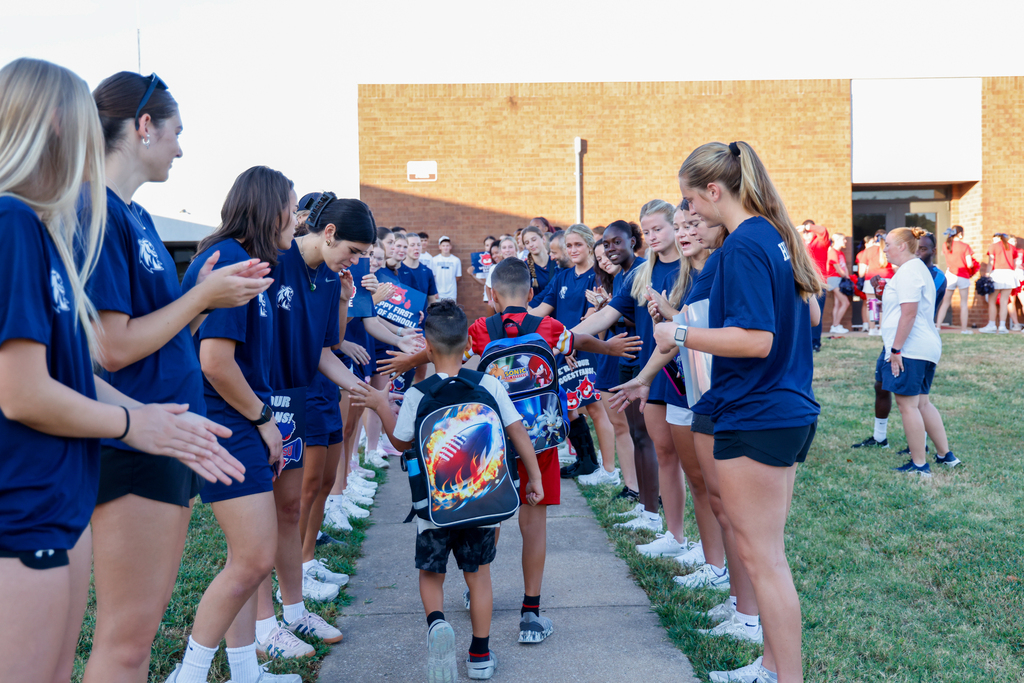 elementary  kids walking in