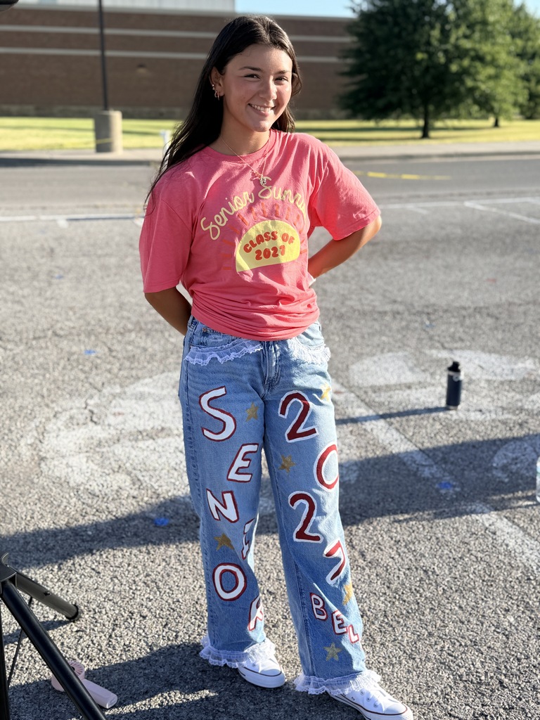 Zebra Band Drum Major all dressed up for her last first day of school