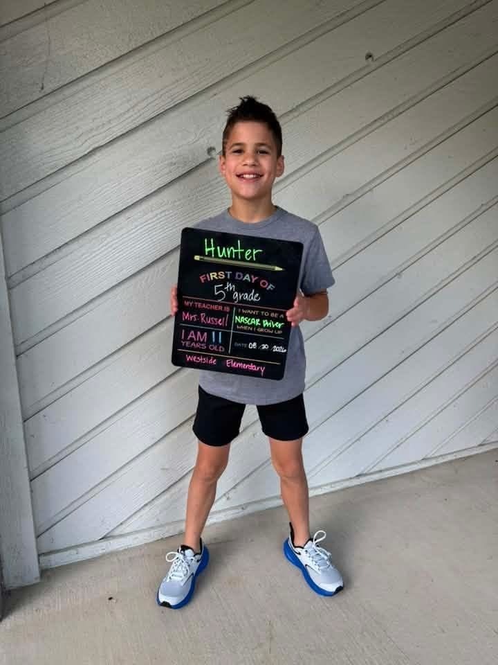 Kids on first day of school