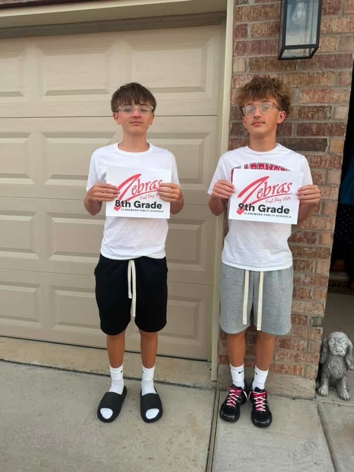 Kids on first day of school