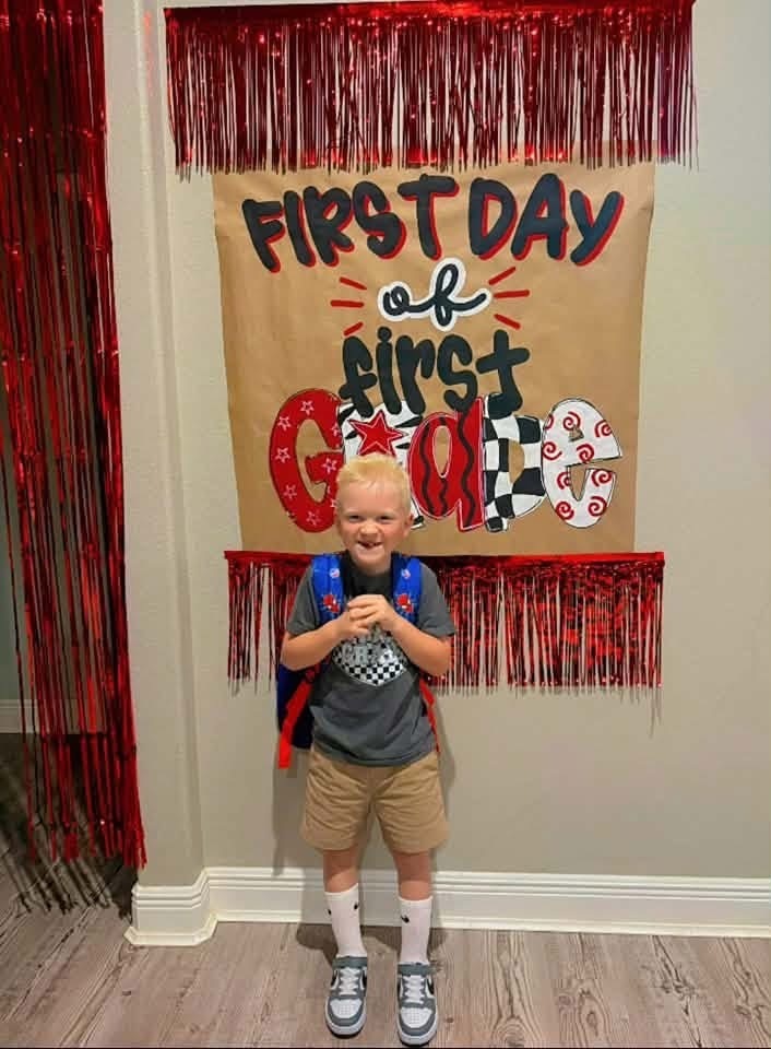 Kids on first day of school