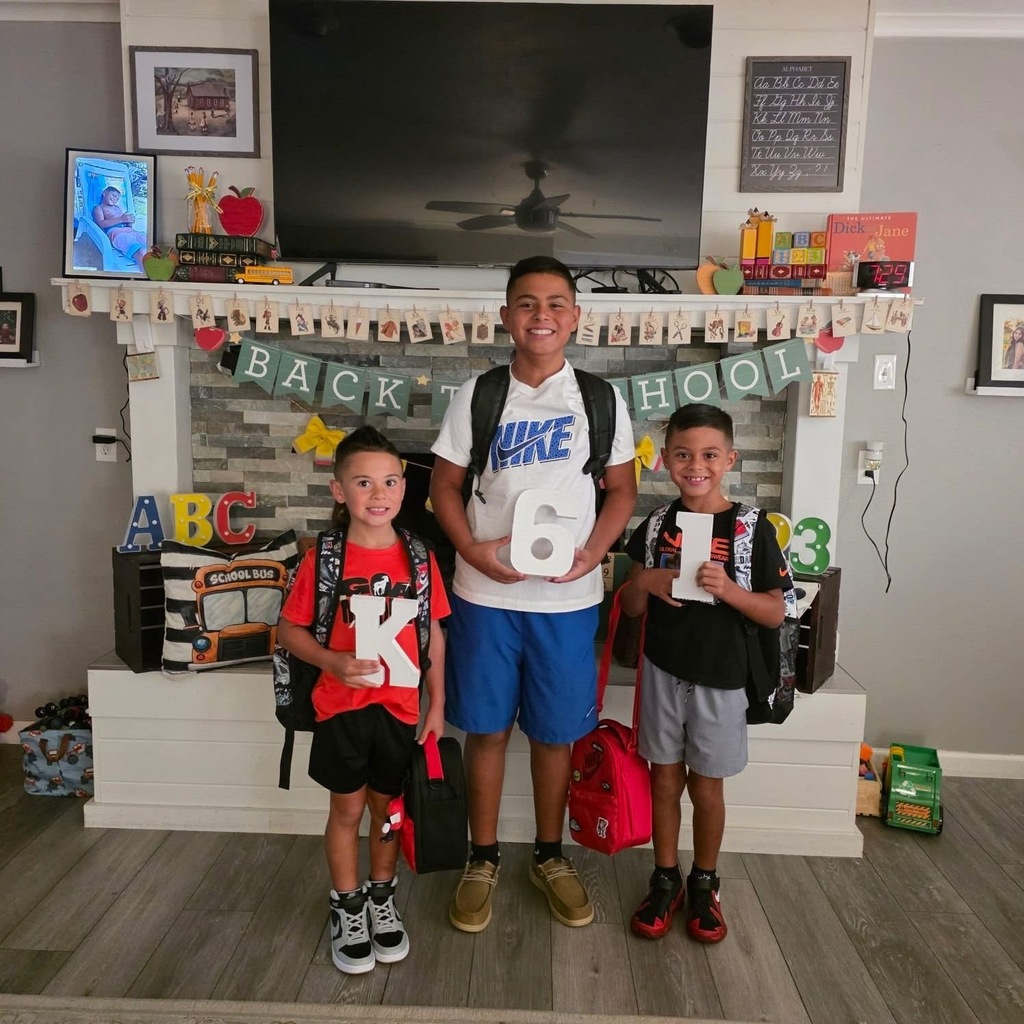 Kids on first day of school