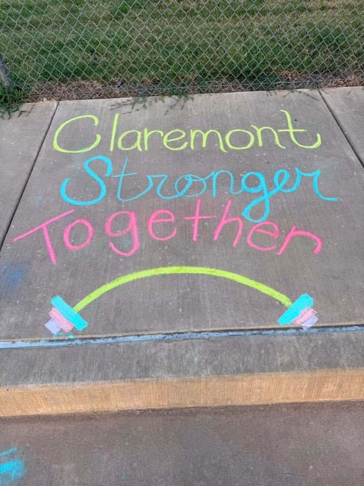 chalk saying Claremont stronger together