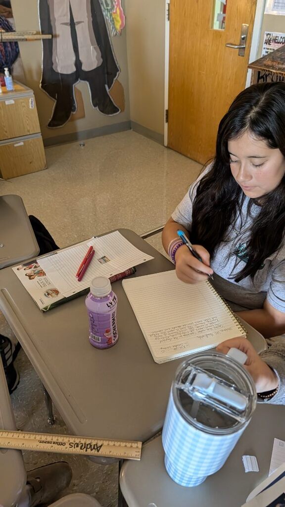 What happens when students stop settling for “good enough” words? They get creative. In Mrs. Andrews's Creative Writing class at CHS, students are sharpening their word choice through hands-on activities: decorating hands with powerful verbs and using tiny 1-inch-by-1-inch frames to zoom in on the world around them. The challenge? Look closely. Notice the minute details. Choose precise, vivid words that bring those details to lifebecause powerful writing starts with powerful words.