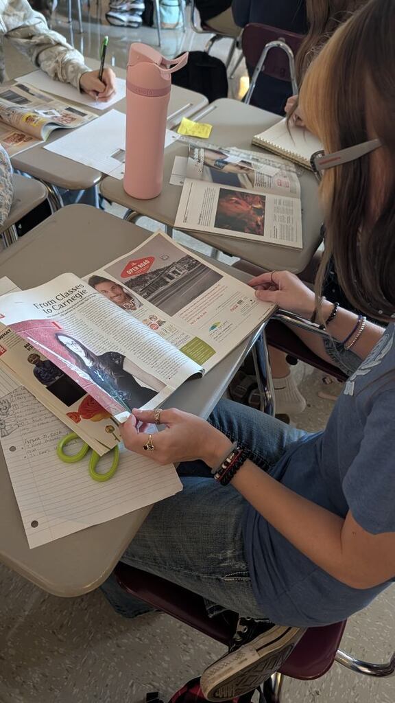 What happens when students stop settling for “good enough” words? They get creative. In Mrs. Andrews's Creative Writing class at CHS, students are sharpening their word choice through hands-on activities: decorating hands with powerful verbs and using tiny 1-inch-by-1-inch frames to zoom in on the world around them. The challenge? Look closely. Notice the minute details. Choose precise, vivid words that bring those details to lifebecause powerful writing starts with powerful words.
