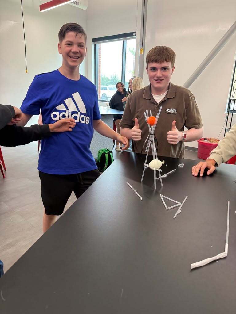 Students working on the project.