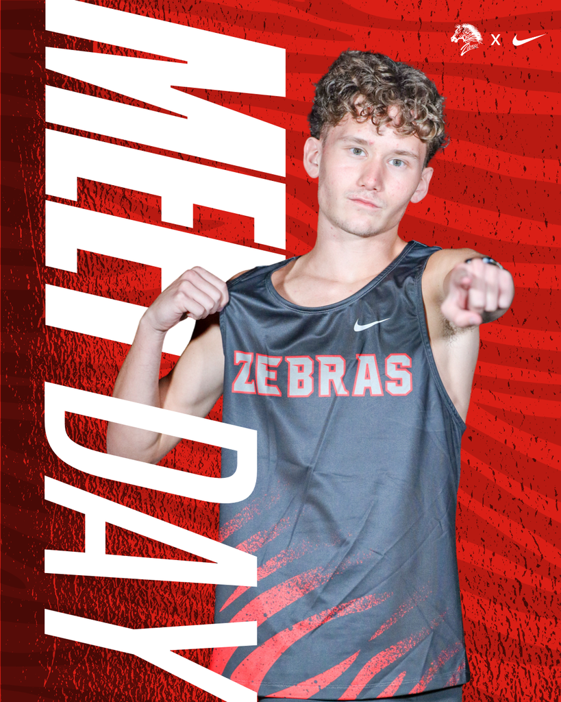 Cross country runner on game day graphic