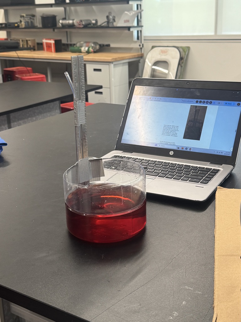 🌤️ Aeronautics 1 Explores Atmospheric Pressure! ✈️  Aeronautics 1 students learned about atmospheric pressure by building their own barometers using everyday materials. They recorded their starting measurements and will leave their barometers untouched for 24 hours to observe changes in water levels as weather conditions change.  Hands-on learning at its best! 🔬🌎
