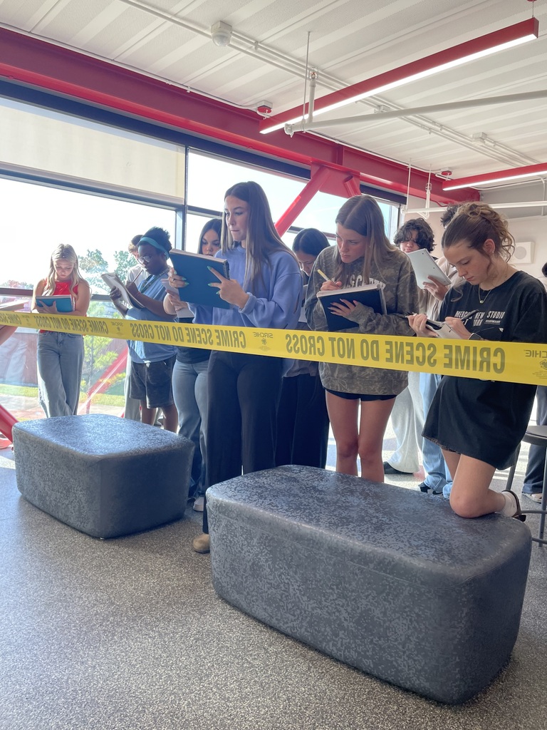 🔎 Biomed Students Investigate a Crime Scene! 🧬  Our Biomed PBS students are putting their forensic skills to the test! A fictional crime scene has been created, and students are using evidence and forensic techniques to piece together what happened.  Right now, students are learning to observe, document, and sketch the scene. Their sketches must be scaled and reproducible—just as they would need to be for use in a real court case.