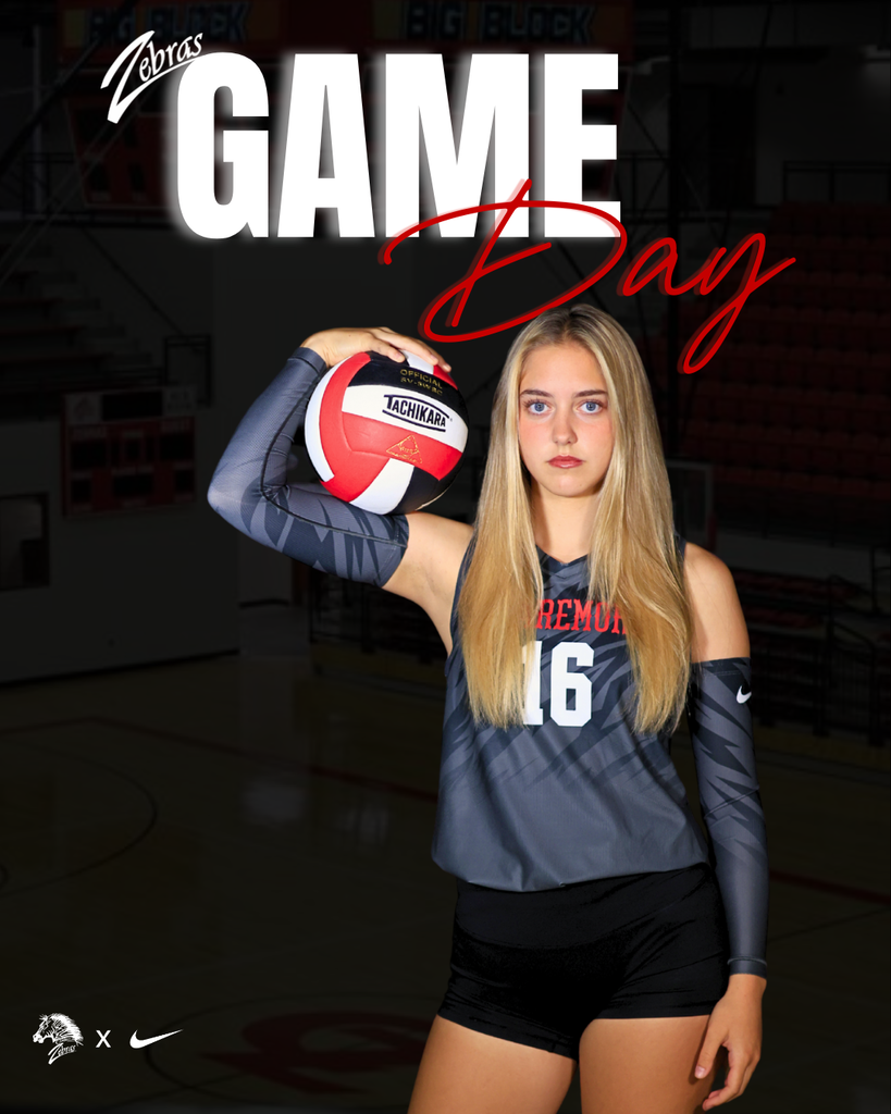 Volleyball player on game day graphic