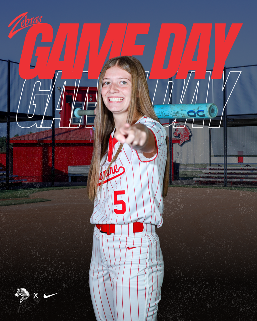 Softball player on game day graphic