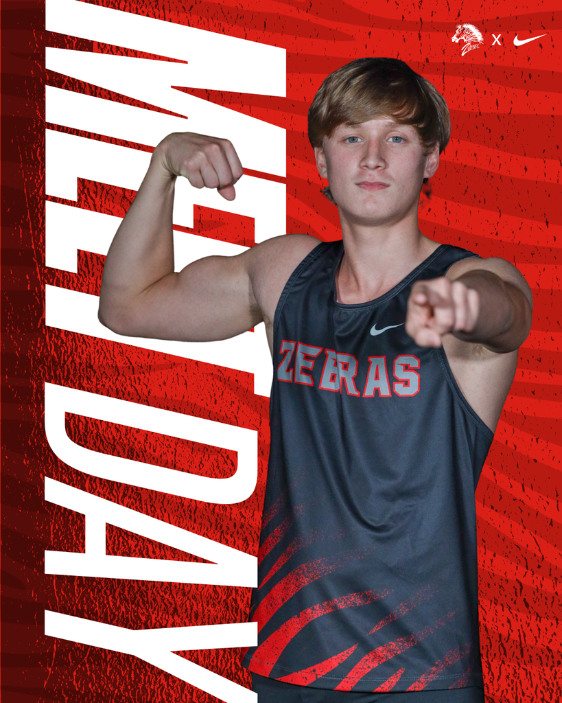 Cross country runner on game day graphic