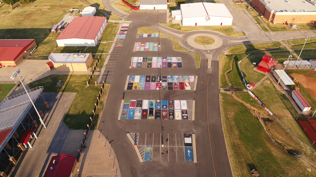 🚁 A Bird’s-Eye View of Senior Creativity! 🎨  Cadet Spaulding took to the skies with an NJROTC drone to capture our newly painted senior parking spots from above!  Our seniors put their personalities, passions, and creativity into every space, creating a colorful display of school spirit. Seeing them all together from the air makes them even more impressive!  Great job, seniors—and shoutout to Cadet Spaulding for putting his drone skills to work!