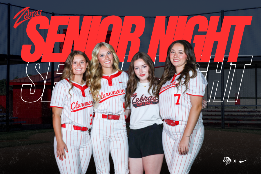 Softball players on senior night graphic