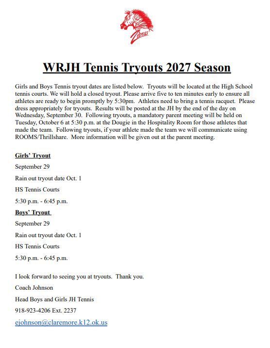 TENNIS TRYOUT