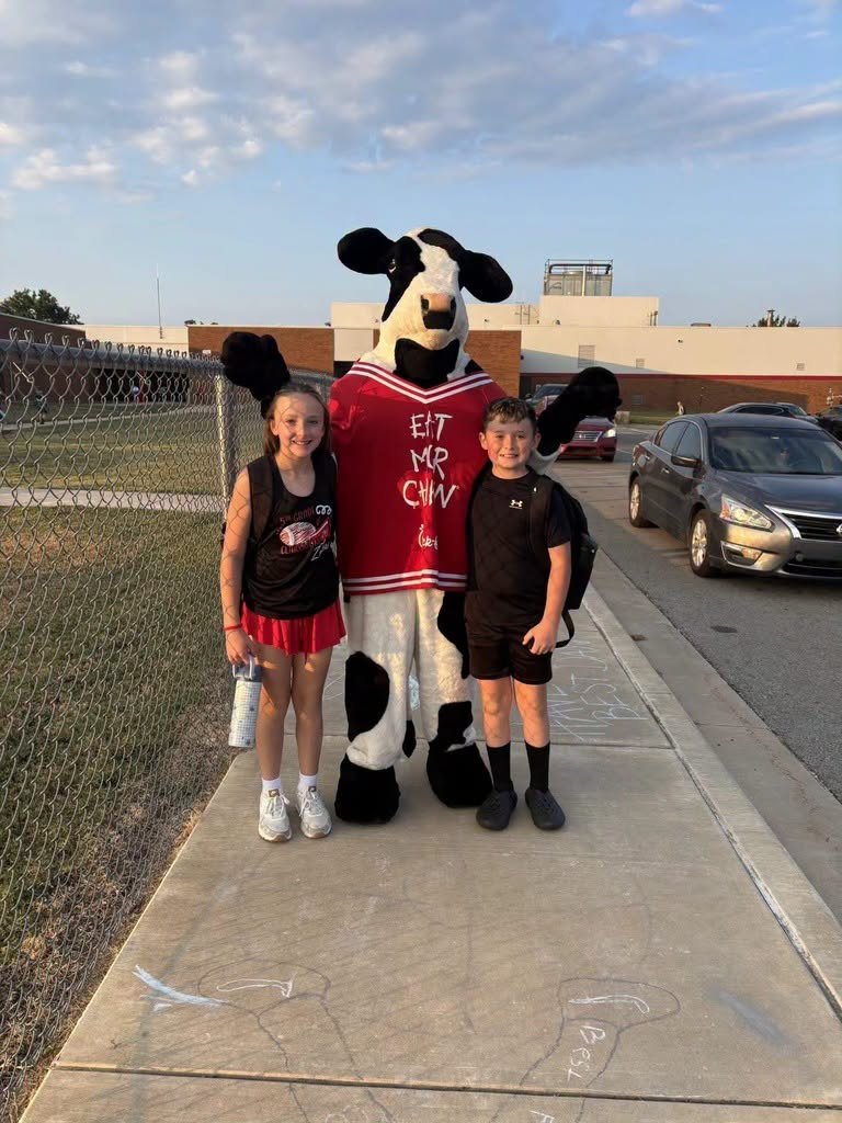 Students with Cow