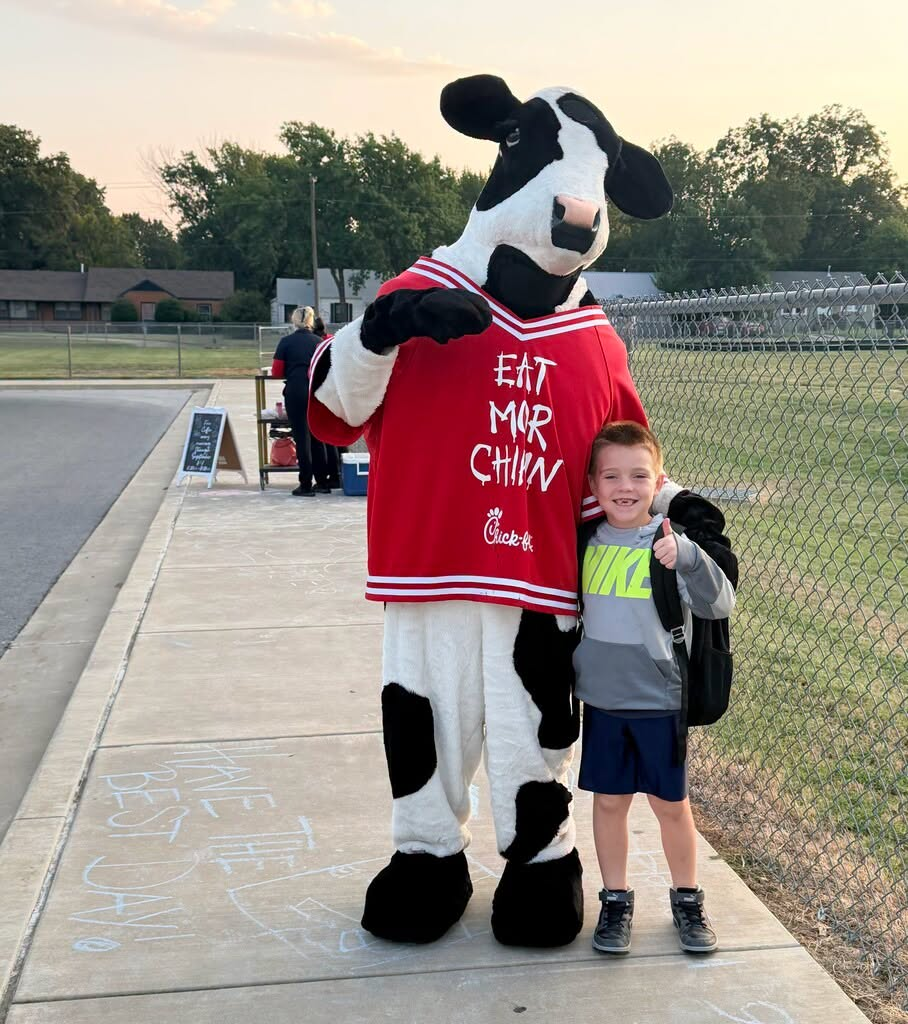 Student with Cow
