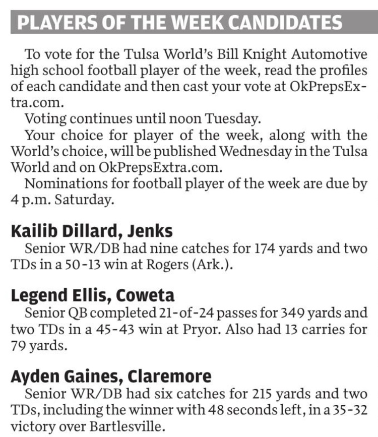 list of eligible players.