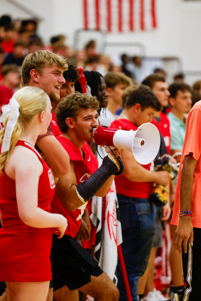 Student with megaphone