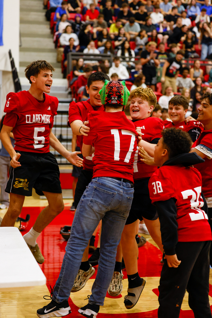 Football players cheering