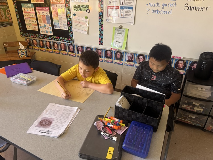 students researching