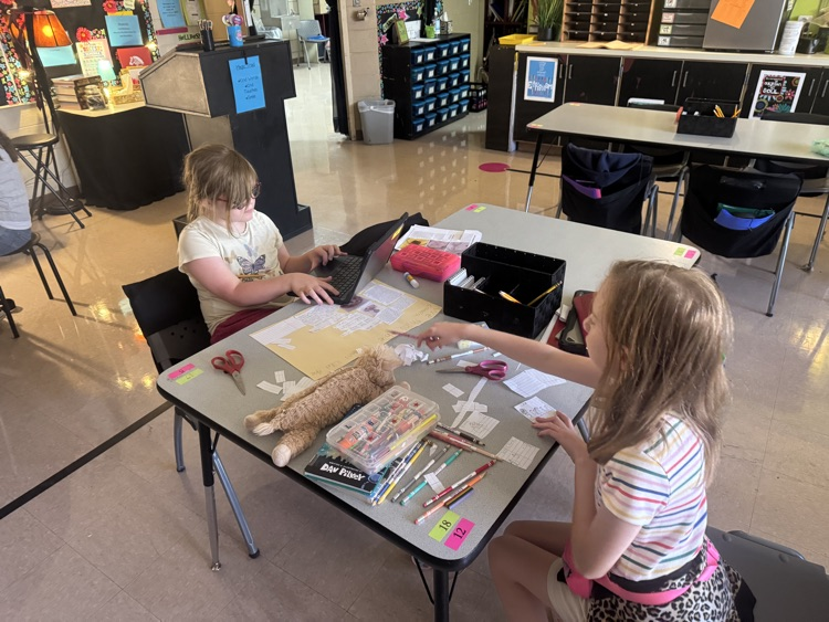 students researching