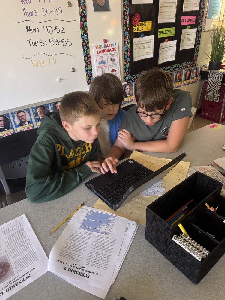 students researching
