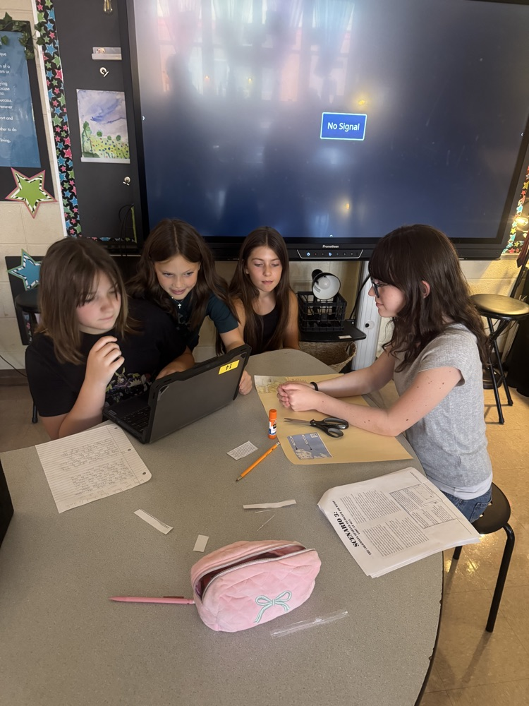 students researching