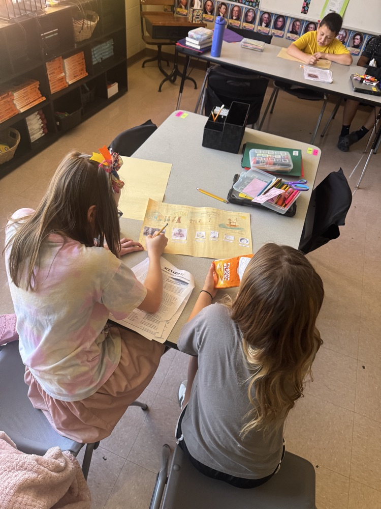 students researching