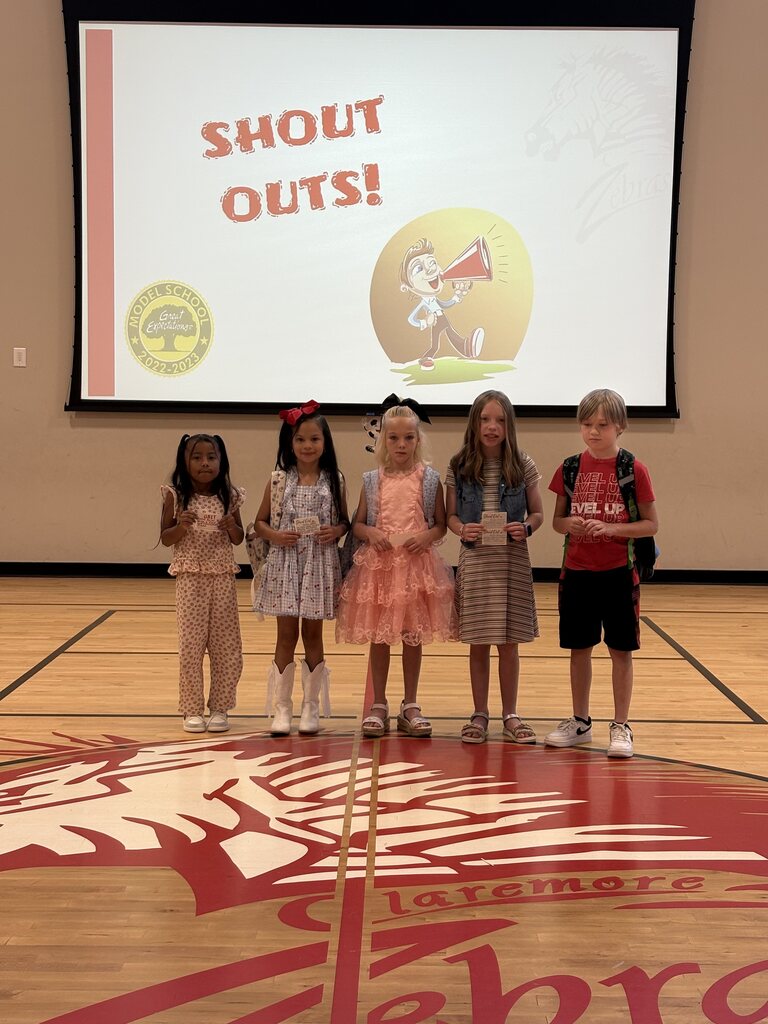 5 students getting recognized for shout outs