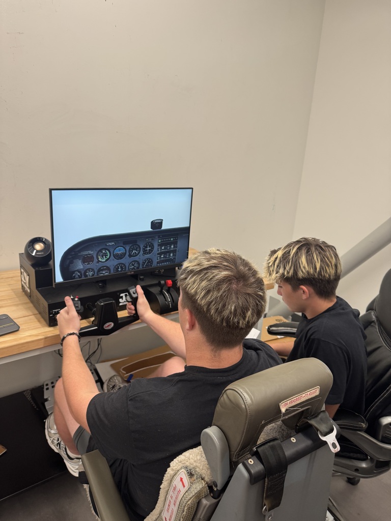 ✈️ Aeronautics students are taking their flight training to the next level! Students practiced IFR (Instrument Flight Rules) flying on the simulator with visibility set to zero. With no outside visual references, they had to rely entirely on the aircraft’s cockpit instruments to maintain the correct altitude and heading. It’s a great way for students to build the skills, focus, and confidence needed to fly safely when conditions limit visibility. Flying Zebras are putting their training to work!