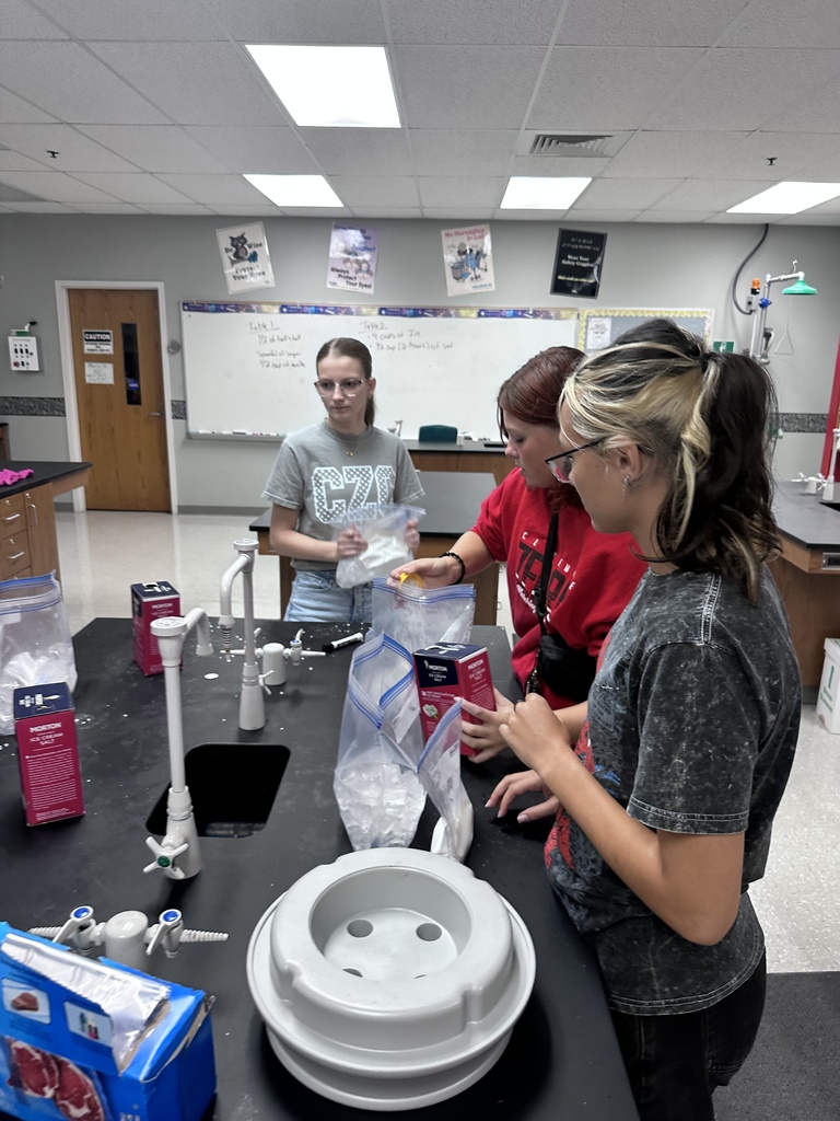 🍦🧪 Chemistry you can taste!  Pre-AP Chemistry students took some time to apply what they’ve been learning to real life by making ice cream while studying chemical reactions and phase changes.  It’s one thing to learn about chemistry in a textbook, but it’s even better when you can see it—and taste it—in action! 🍨  Science is always more fun when you get to make it yourself!