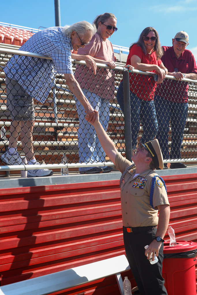 NJROTC Member shacking someone hand