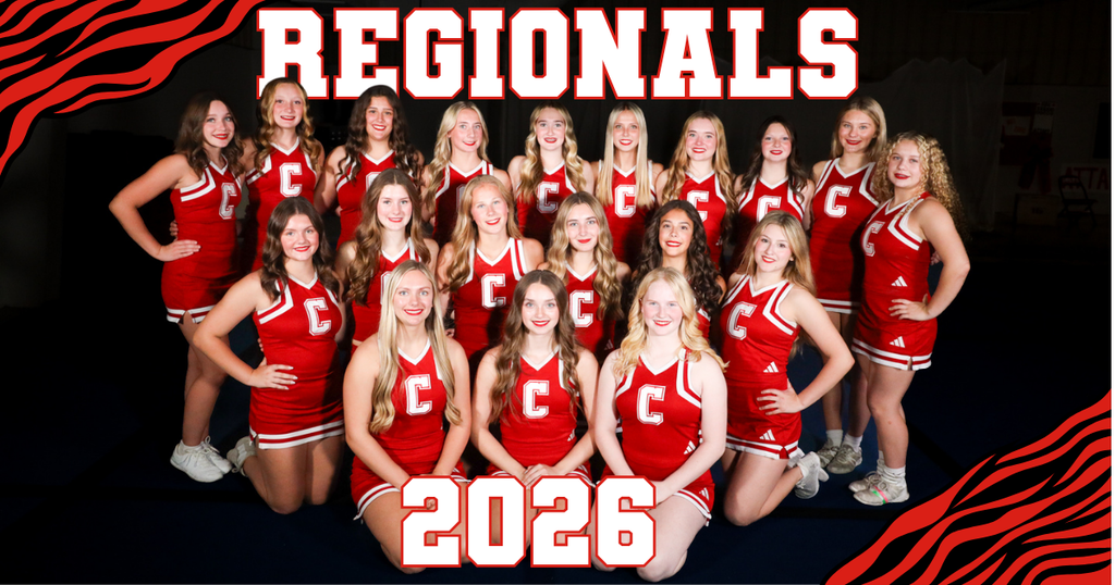 Cheer competition team on regionals graphic