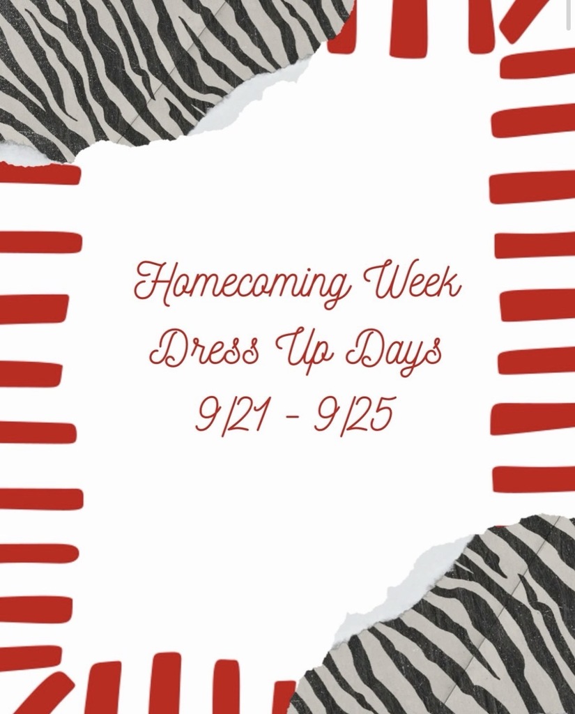 🦓 HOMECOMING WEEK DRESS-UP DAYS! 🦓  Homecoming Week is almost here, Zebras! Get ready to show your spirit and have some fun with our dress-up days! 🎉  🛒 MONDAY — 2 A.M. WALMART TRIP Wear your PJs, give us your best Adam Sandler impression, rock a mismatched outfit, or go all out and combine them all! 😂  🎨 TUESDAY — MONOCHROME Pick a color and wear it head to toe! 💙❤️💚💛  💇‍♀️ WEDNESDAY — WIG OUT WEDNESDAY Throw on a wig and switch up your look for the day! 🎭  🏈 THURSDAY — COLLEGE GAME DAY Rep your favorite college team! Jerseys, shirts, or whatever shows off your college pride. 🎓🏆  🦓 FRIDAY — HOCO SHIRT & ZEBRA SPIRIT Wear your Homecoming shirt or show off your Zebra Pride as we get ready for the big night! 🦓  Let’s make it a great Homecoming Week, Claremore! Show up, dress up, and show your Zebra Pride!
