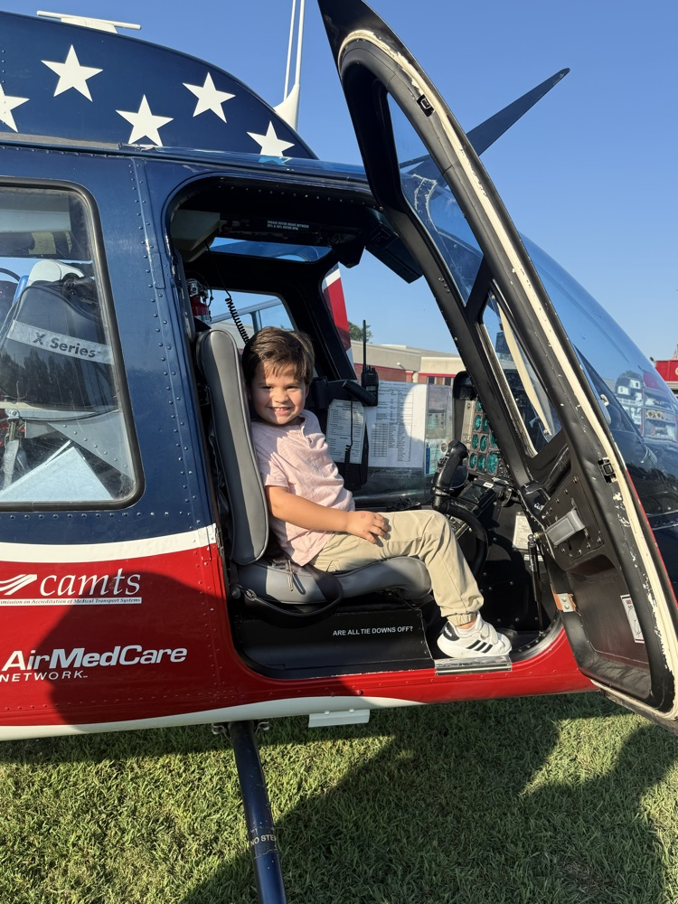 student in helicopter 