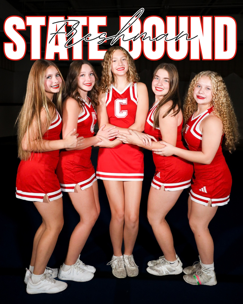 Freshman Cheerleaders on State Bound Graphic