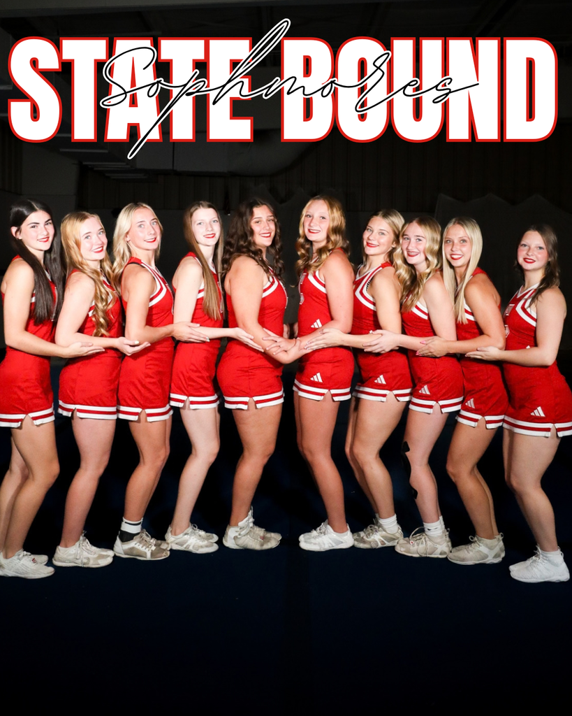 Sophmores Cheerleaders on State Bound Graphic