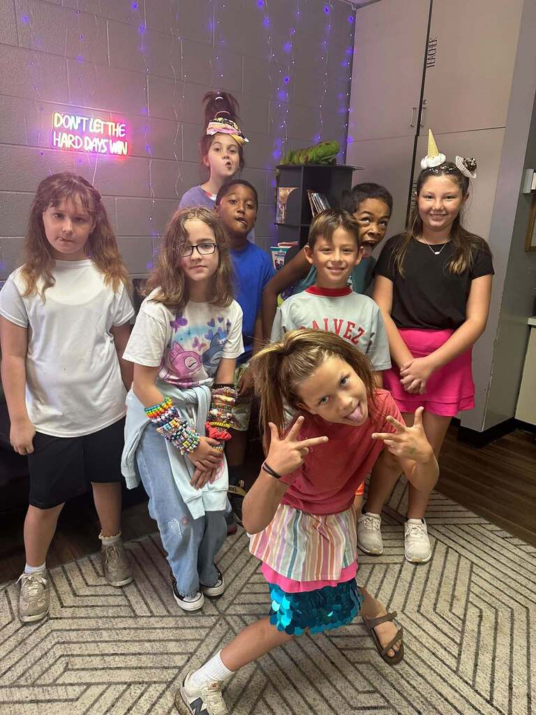 students dressed up for wacky Wednesday