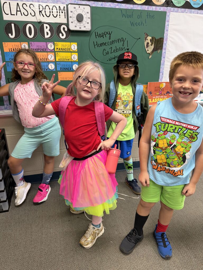 students dressed up for wacky Wednesday