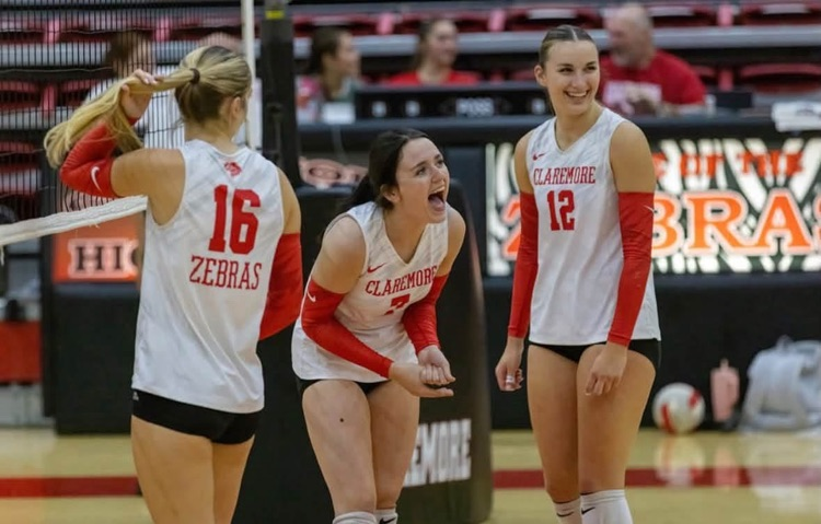 volleyball players celebrating