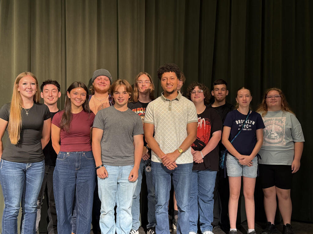 Saxophone players from CHS with saxophonist Nathan Graybeal.