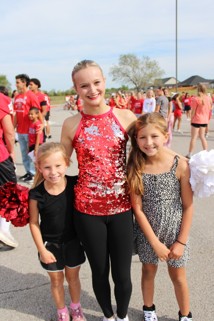 Dance member with students