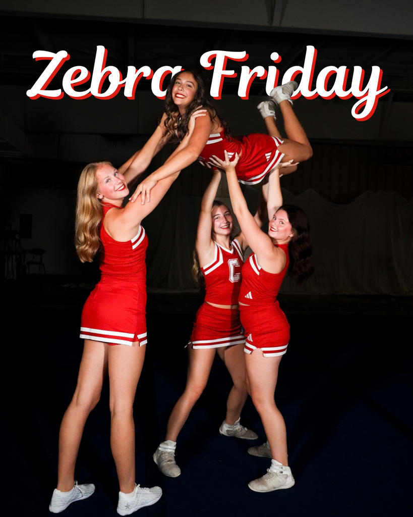 Cheer team on Zebra Friday graphic