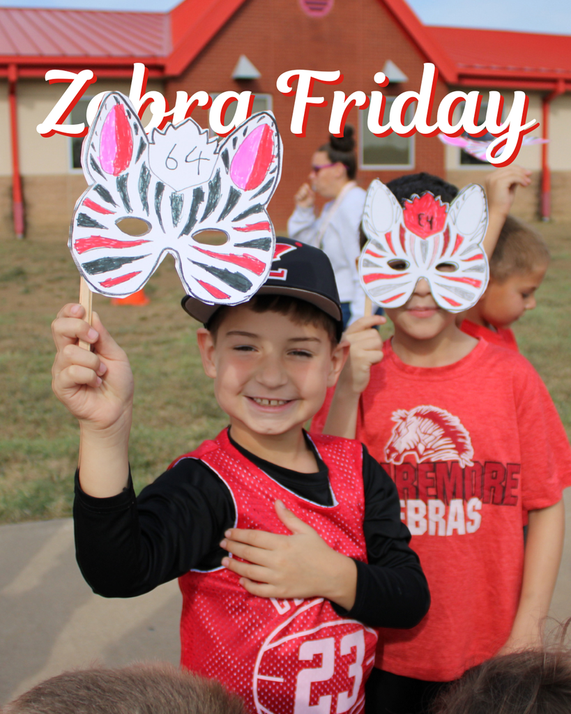 Students with zebra masks on Zebra Friday graphic